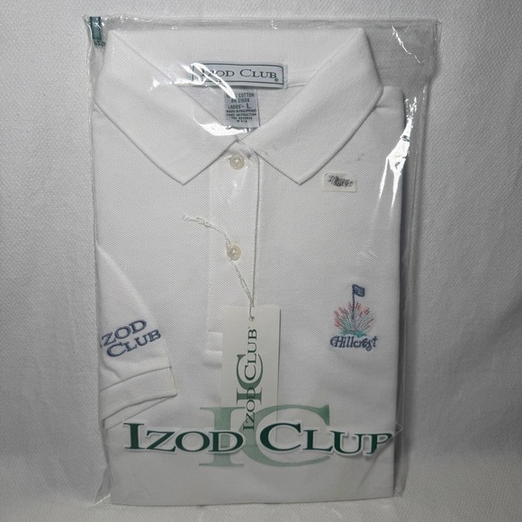 Izod Other - Vintage Izod Club Collared‎ Polo Golf Shirt White Size Large NIP New
